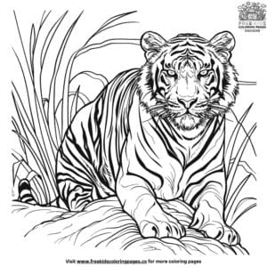 Hunting Tiger Coloring Pages