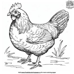 Detailed Chicken Coloring Pages