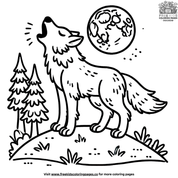 Howling Wolf Coloring Pages