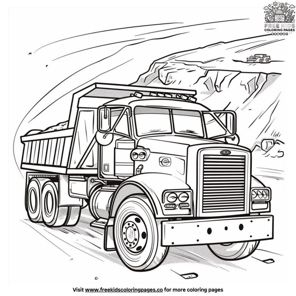 Heavy Duty Dump Truck Coloring Pages