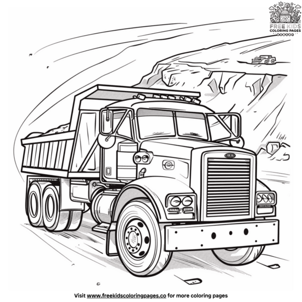 Heavy duty dump truck coloring pages