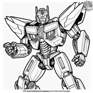 Strong Optimus Prime Transformer Coloring Pages