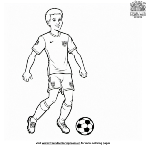 Dynamic Soccer Player Coloring Pages