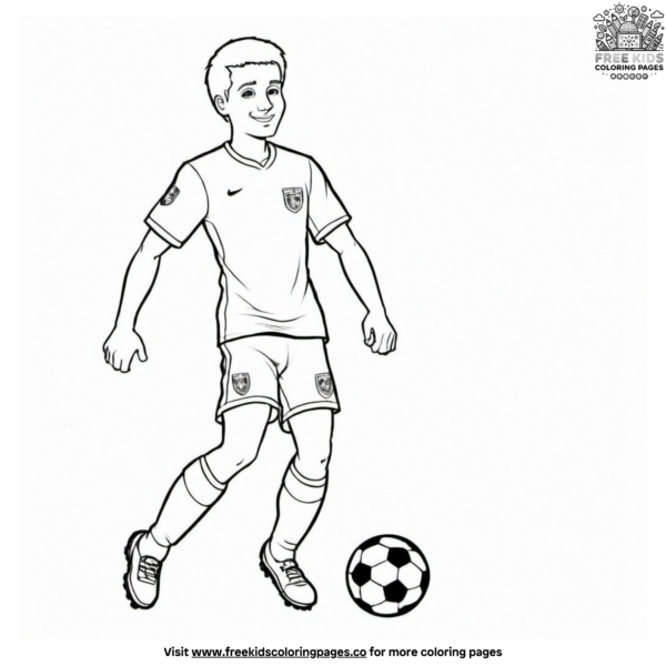Dynamic Soccer Player Coloring Pages