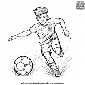 Dynamic Soccer Player Coloring Pages