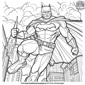 Energetic superhero adventure coloring pages