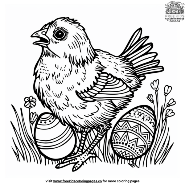 Easter Chicken Coloring Pages