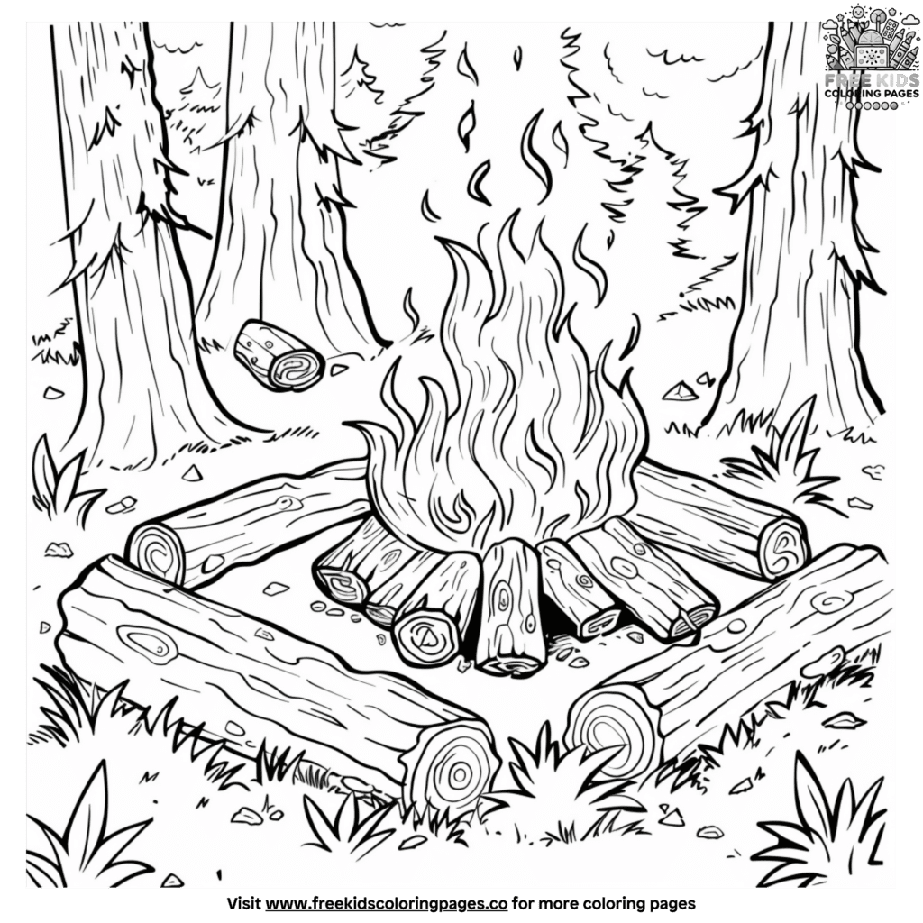 Easy camping coloring pages