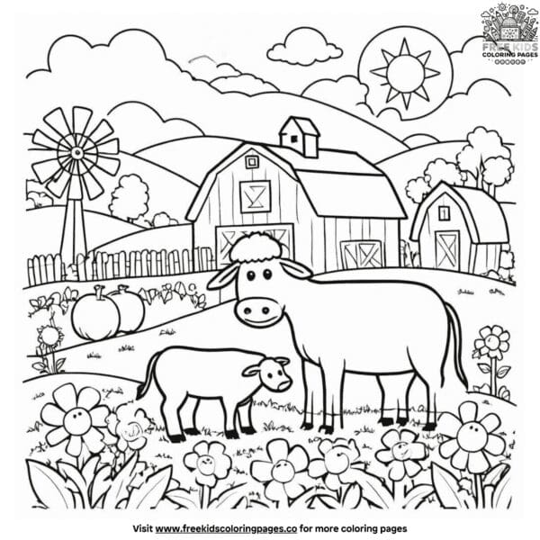 Easy farm coloring pages