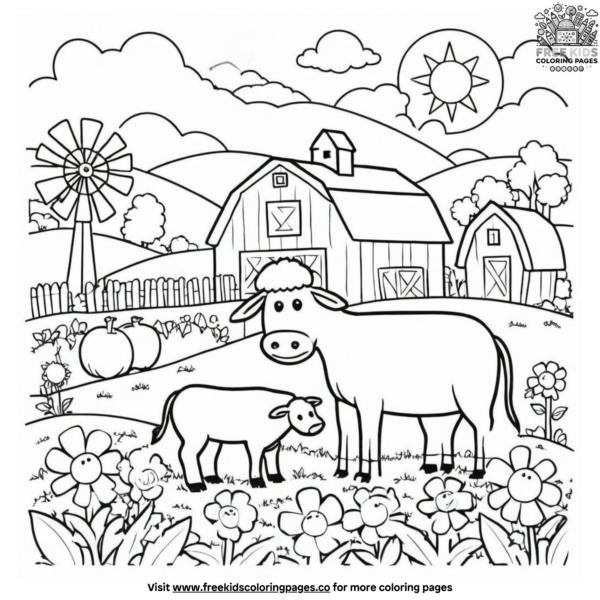 Easy Farm Coloring Pages