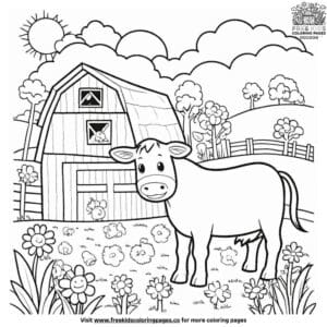 Serene farm coloring pages