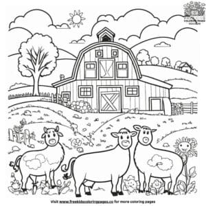 Delightful farm coloring pages