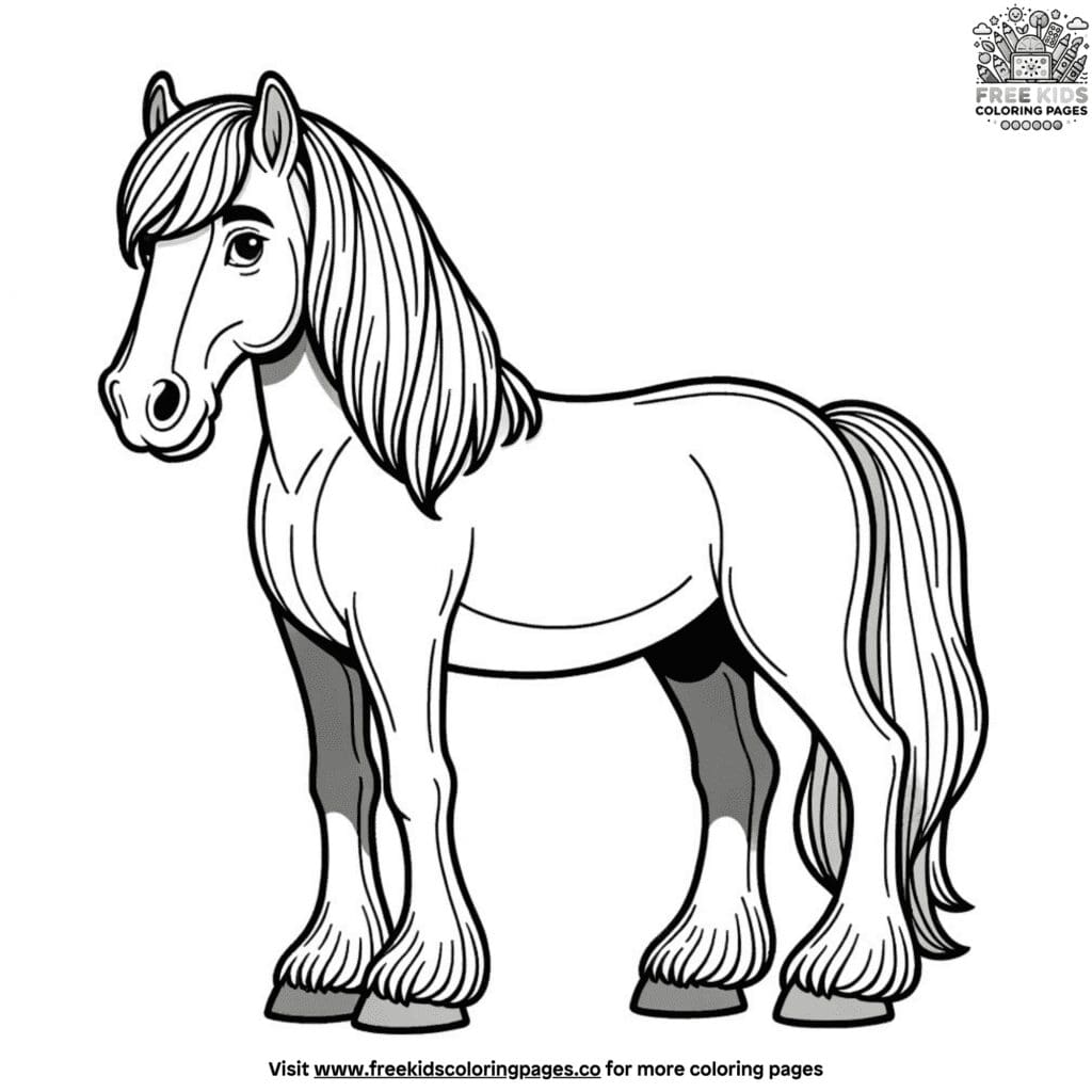 Simple Horse Coloring Pages For Beginners