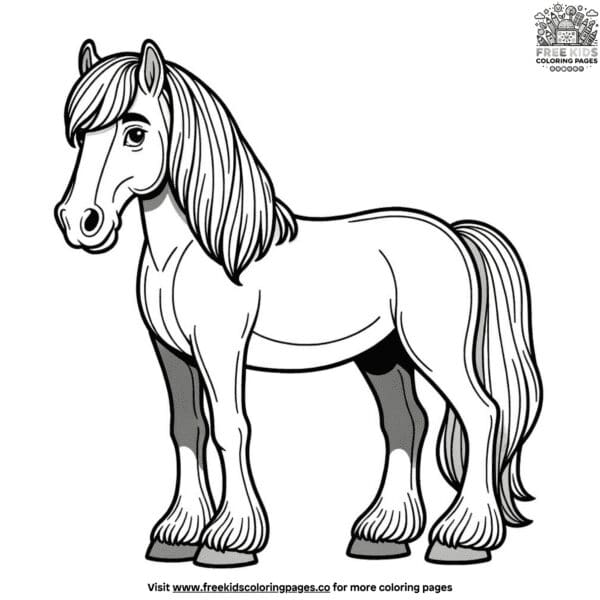 Simple horse coloring pages