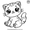 Simple Kitten Coloring Pages For Young Artists