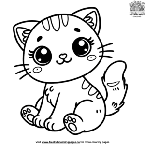 Simple Kitten Coloring Pages For Young Artists