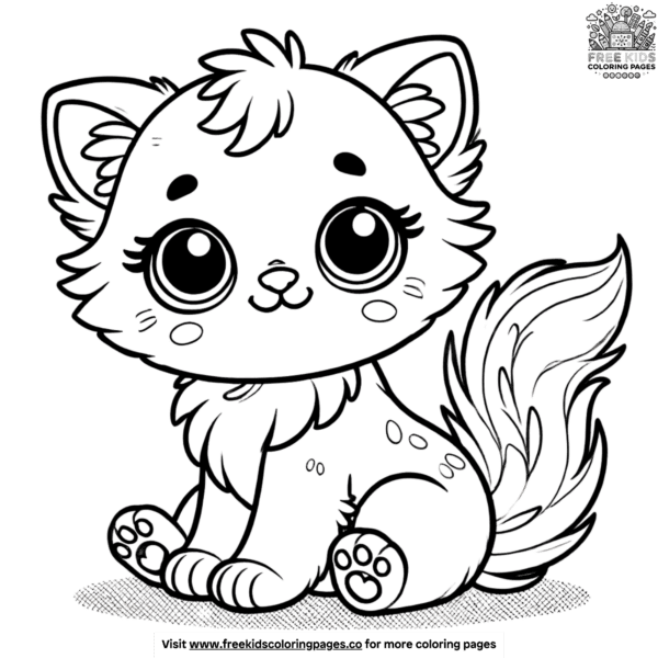 Easy kitten coloring pages for young artists