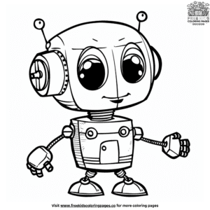 Easy robot coloring pages