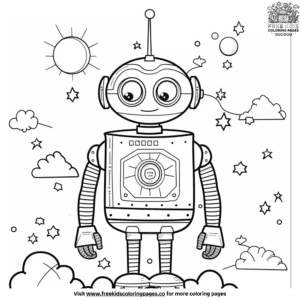 Simple Robot Coloring Pages