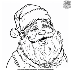 Festive easy santa coloring pages