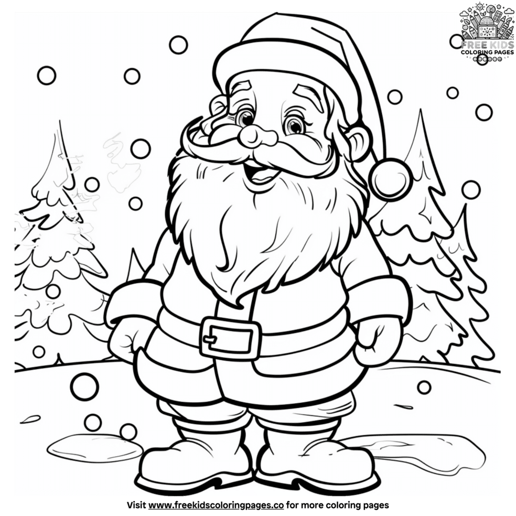 Delightful Easy Santa Coloring Pages