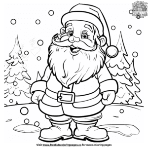 Delightful easy santa coloring pages