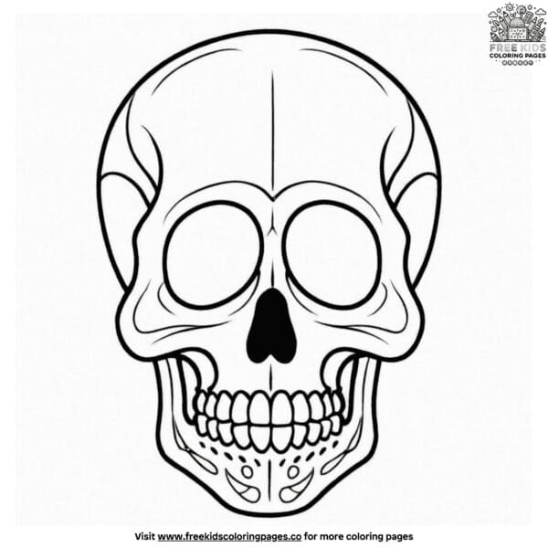 Easy skull coloring pages