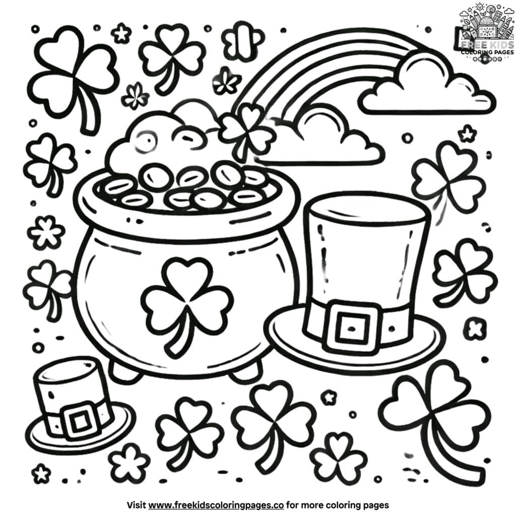 Easy st. Patrick's day coloring pages for kids