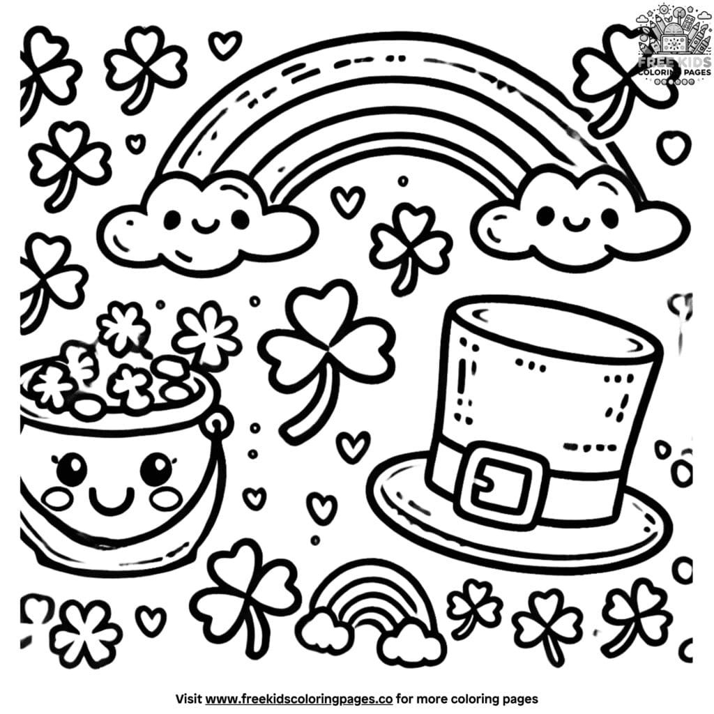 Easy st. Patrick's day coloring pages for kids