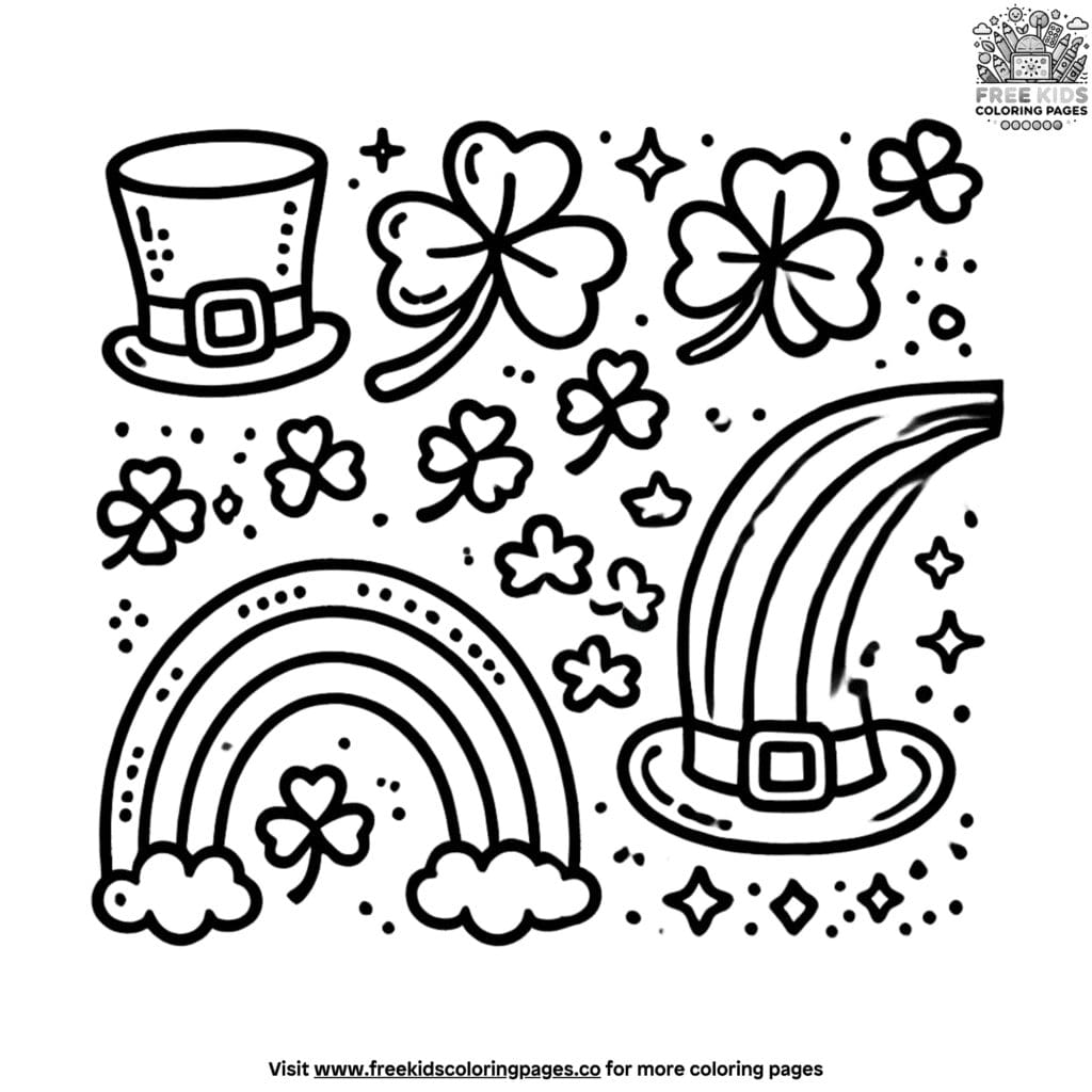 Easy st. Patrick's day coloring pages for kids