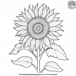 Easy Sunflower Coloring Pages