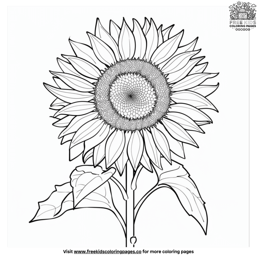 Easy sunflower coloring pages