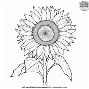 Basic sunflower coloring pages