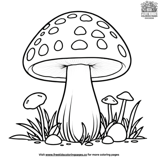 Simple Mushroom Coloring Pages