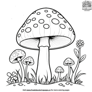 Enjoyable Simple Mushroom Coloring Pages