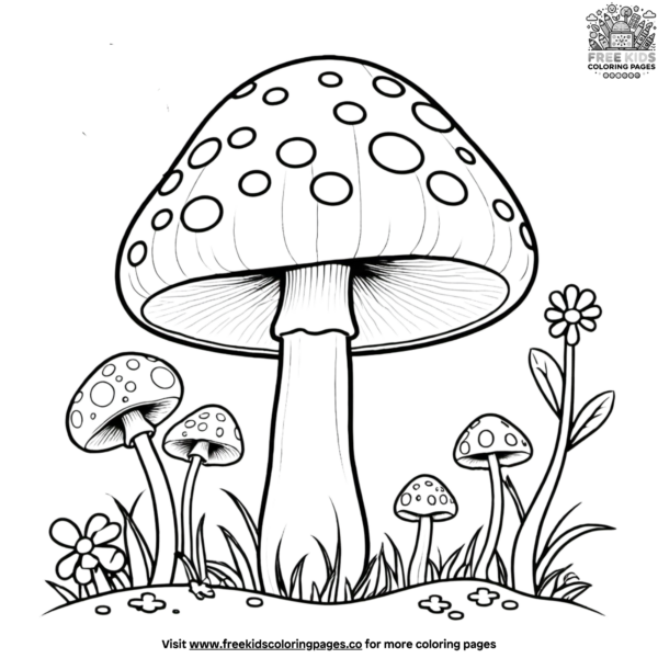 Simple Mushroom Coloring Pages