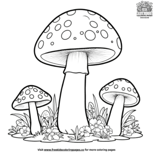 Delightful Simple Mushroom Coloring Pages