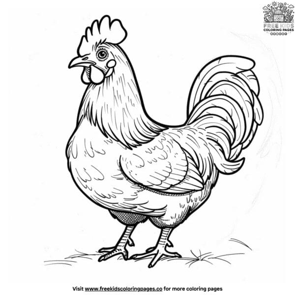 Easy chicken coloring pages