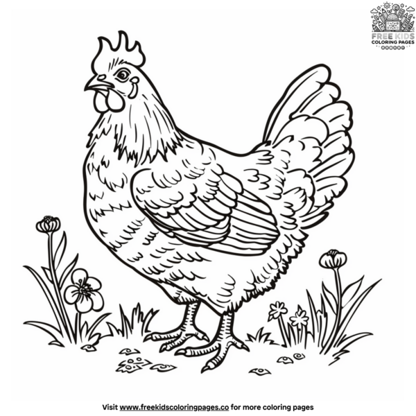 Easy Chicken Coloring Pages