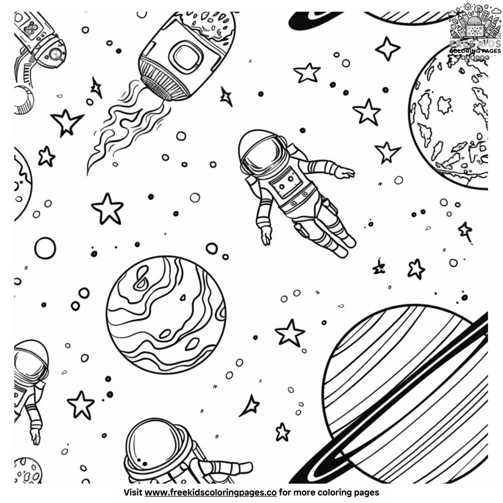 Informational solar system coloring pages