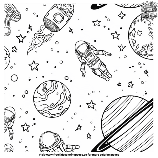 Informational solar system coloring pages.