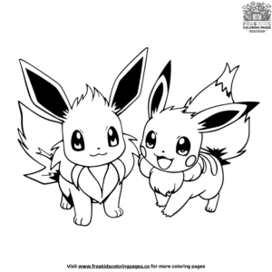 Pikachu And Eevee Coloring Pages