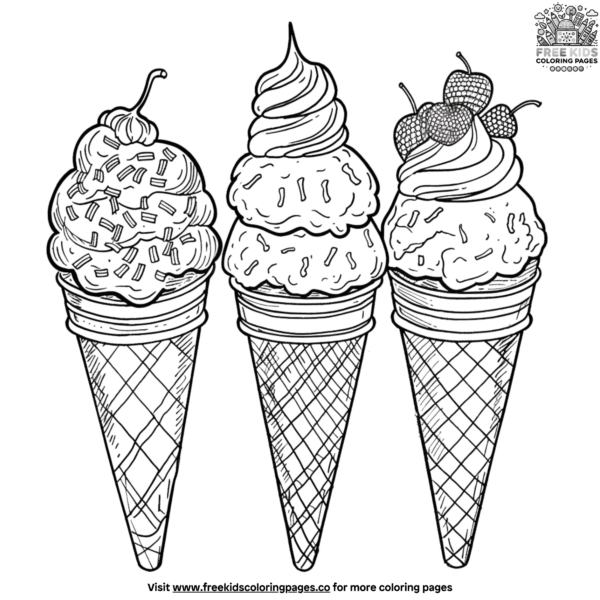 Easy Ice Cream Coloring Pages