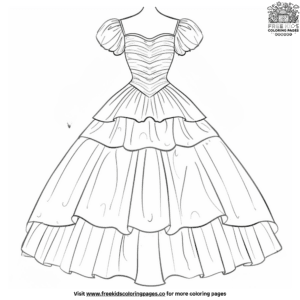 Ball Gown Dress Coloring Pages