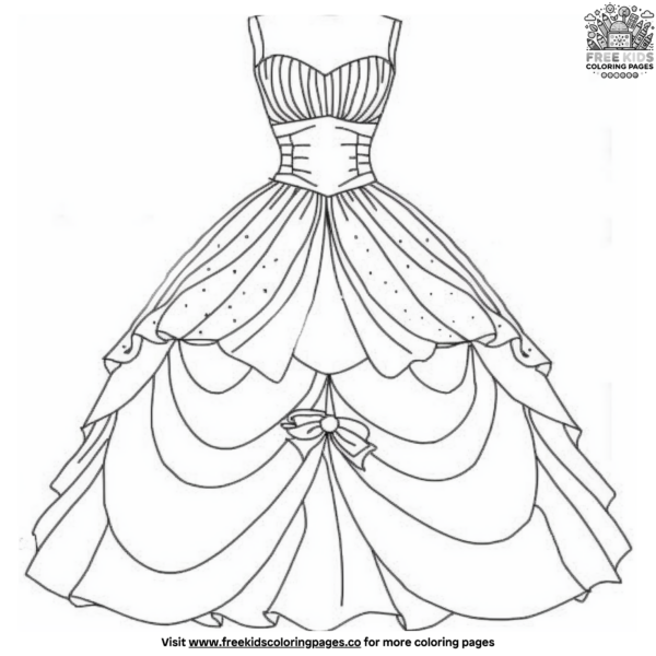 Ball Gown Dress Coloring Pages