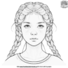 Braided Hair Realistic Girl Coloring Pages