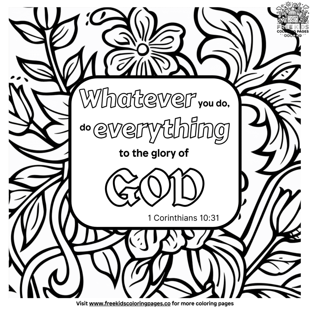 Calligraphy bible verse coloring pages