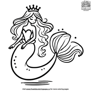 Stylish mermaid princess coloring pages