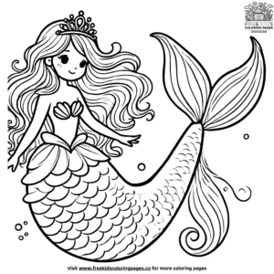 Sleek Mermaid Princess Coloring Pages