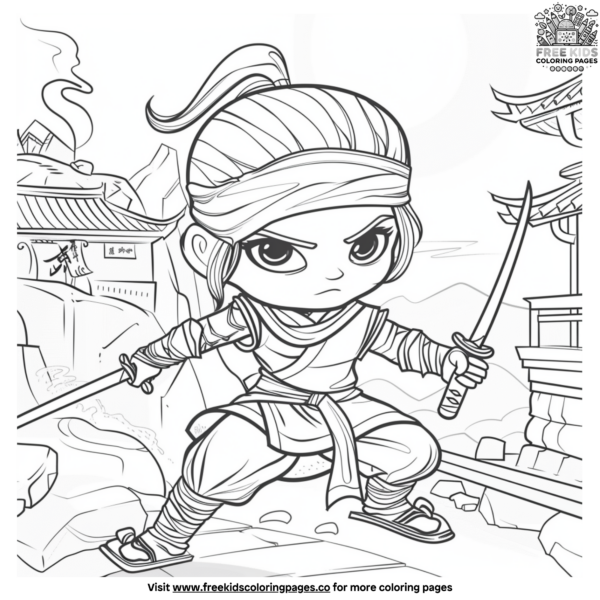 Girl Ninja Coloring Pages